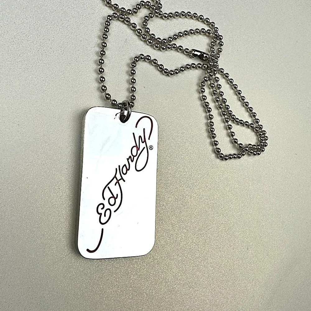 ED HARDY VINTAGE by Christian Audigier / Death Or Glory Single Dog Tag - Picture 2 of 8